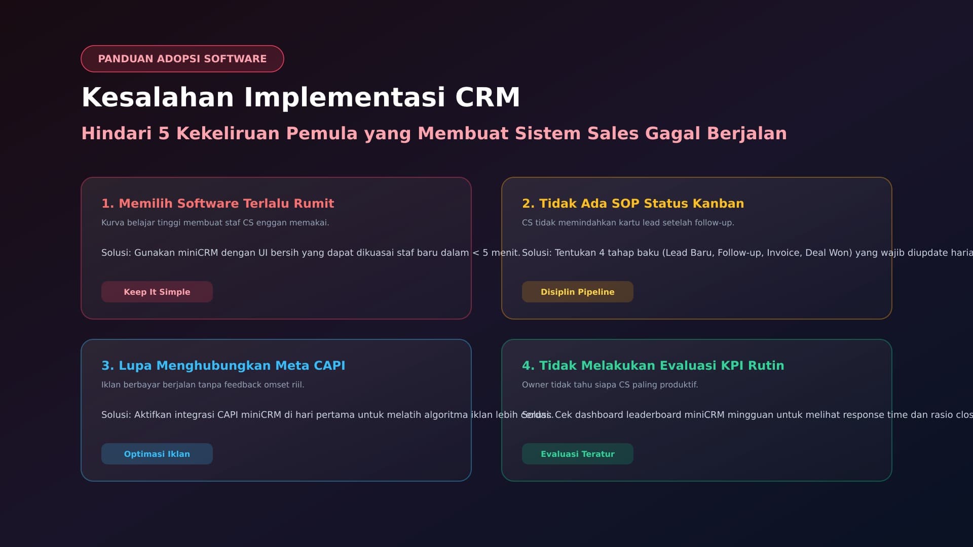 5 Kesalahan Umum Saat Implementasi Aplikasi CRM Pertama Kali dan Solusinya